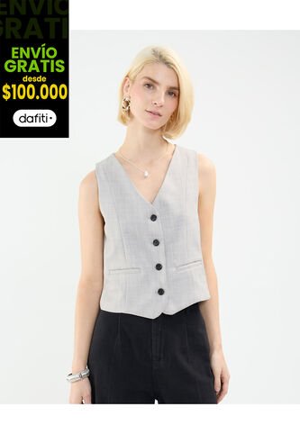 Chaleco Para Mujer  Color Gris Claro Marca Patprimo #30250032 Patprimo