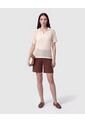 Polo Texturizada Con Cuello En V   Para Mujer Crema Patprimo de Patprimo
