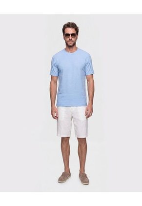 Camiseta Texturizada Cuello Redondo Para Hombre Azul Patprimo