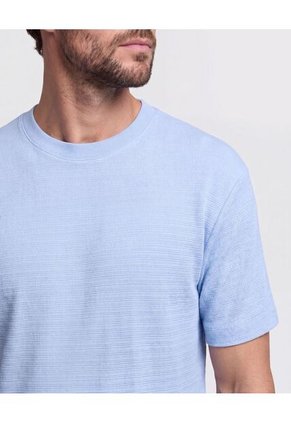 Camiseta Texturizada Cuello Redondo Para Hombre Azul Patprimo