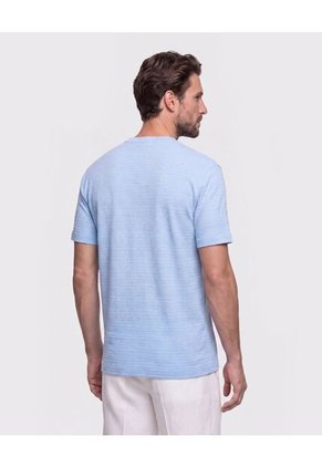 Camiseta Texturizada Cuello Redondo Para Hombre Azul Patprimo