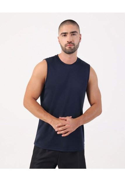 Camiseta Deportiva Unicolor  Para Hombre Azul Patprimo