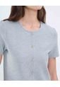 Camiseta Para Mujer Manga Corta Cuello Alto Color Gris Marca Patprimo #30093794 de Patprimo