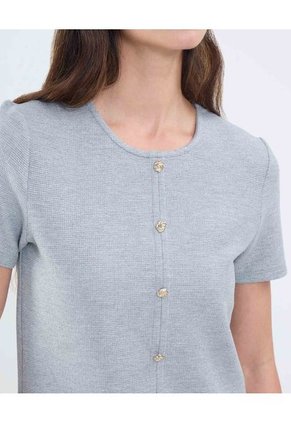 Camiseta Para Mujer Manga Corta Cuello Alto Color Gris Marca Patprimo #30093794