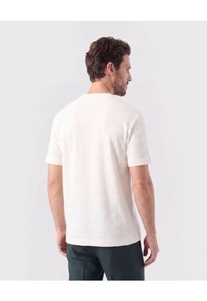 Camiseta Texturizada Cuello Redondo Para Hombre Blanco Patprimo