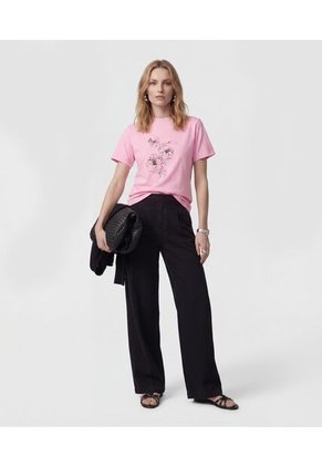 Camiseta  Para Mujer Manga Corta Cuello Redondo Color Rosa Marca Patprimo #30097824