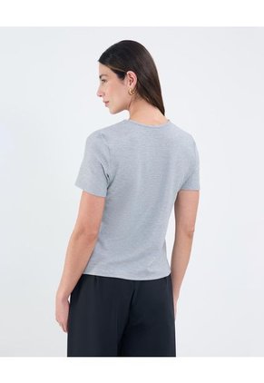 Camiseta Para Mujer Manga Corta Cuello Alto Color Gris Marca Patprimo #30093794