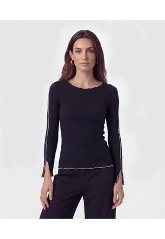 Camiseta  Para Mujer Manga Larga Moda Color Negro Marca Patprimo #30097860 Patprimo