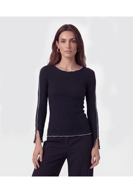 Camiseta  Para Mujer Manga Larga Moda Color Negro Marca Patprimo #30097860