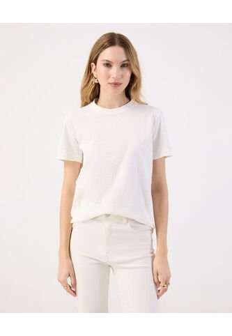 Camiseta  Para Mujer Manga Corta Cuello Redondo Color Blanco Marca Patprimo #30093885 Patprimo