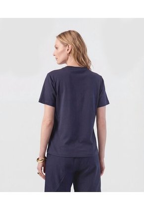 Camiseta  Para Mujer Manga Corta Cuello Redondo Color Azul Marca Patprimo #30097824