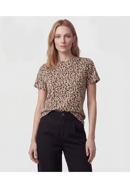 Camiseta  Para Mujer Manga Corta Cuello Redondo Color Café Marca Patprimo #30099266