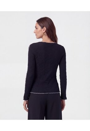 Camiseta  Para Mujer Manga Larga Moda Color Negro Marca Patprimo #30097860