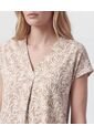 Camiseta  Para Mujer Manga Corta Cuello V Color Beige Marca Patprimo #30099426 de Patprimo