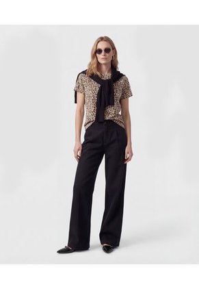 Camiseta  Para Mujer Manga Corta Cuello Redondo Color Café Marca Patprimo #30099266