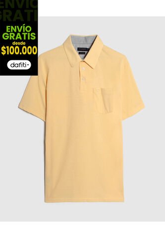 Polo Para Hombre Cuello Maquina Con Bolsillo Color Amarillo  Marca Patprimo #44111091 Patprimo