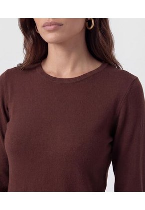 Saco  Para Mujer Cuello Redondo Color Café Marca Patprimo #30330678