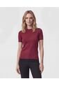 Camiseta  Para Mujer Manga Corta Cuello Redondo Color Vino Marca Patprimo #30093895 de Patprimo