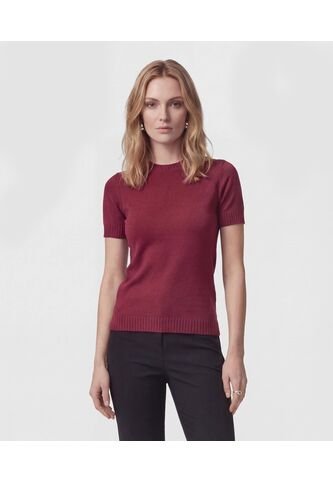 Camiseta  Para Mujer Manga Corta Cuello Redondo Color Vino Marca Patprimo #30093895 Patprimo