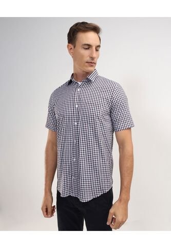 Camisa Manga Corta Preteñida Regular Fit  Para Hombre Vino Patprimo Patprimo