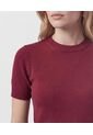 Camiseta  Para Mujer Manga Corta Cuello Redondo Color Vino Marca Patprimo #30093895 de Patprimo