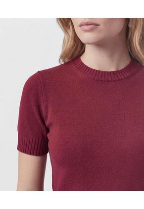 Camiseta  Para Mujer Manga Corta Cuello Redondo Color Vino Marca Patprimo #30093895