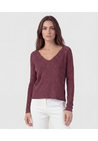 Saco  Para Mujer Cuello V Color Vino Marca Patprimo #30330676 Patprimo