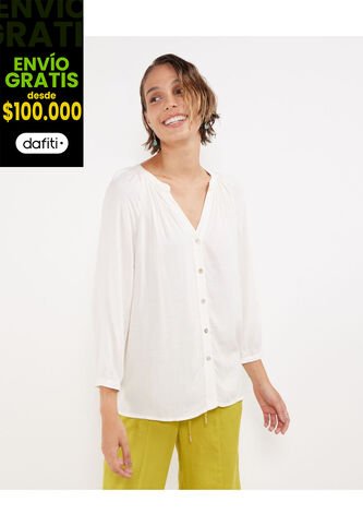 Blusa Para Mujer Manga 3/4 Color Blanco Marca Patprimo #30123270 Patprimo
