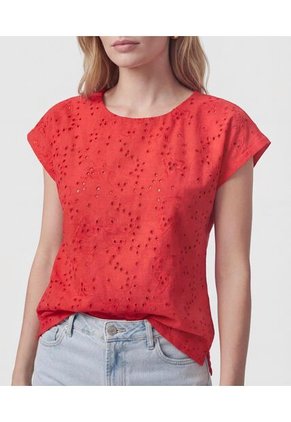 Blusa  Para Mujer Manga Corta Color Naranja Marca Patprimo #30127882