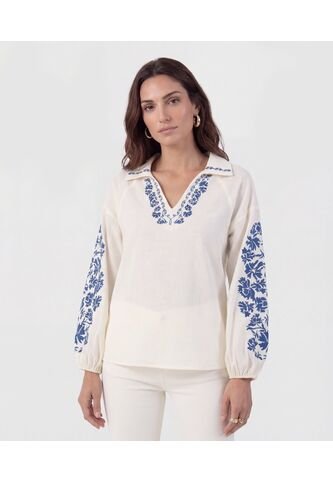 Blusa  Para Mujer Manga Larga Color Blanco Marca Patprimo #30128493 Patprimo