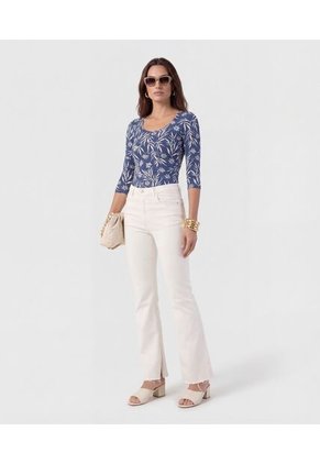 Camiseta  Para Mujer Manga 3/4 Cuello Redondo Color Azul Marca Patprimo #30097786