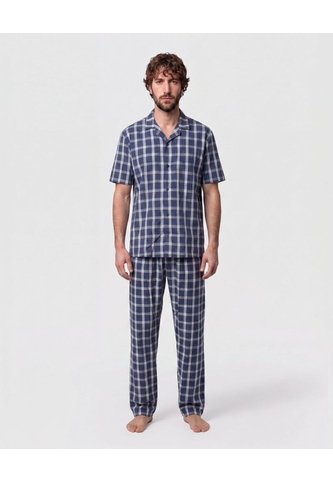 Pijama Resort M/C P/L Preteñido - Regalable  Para Hombre Azul Patprimo Patprimo
