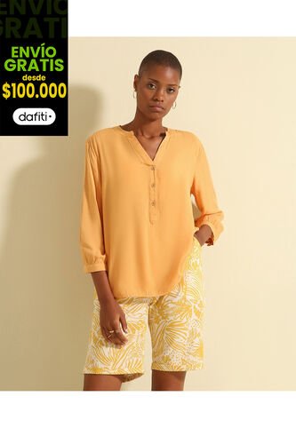 Blusa Para Mujer Manga 3/4 Color Mandarina Marca Patprimo #30122898 Patprimo