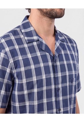 Pijama Resort M/C P/L Preteñido - Regalable Para Hombre Azul Patprimo