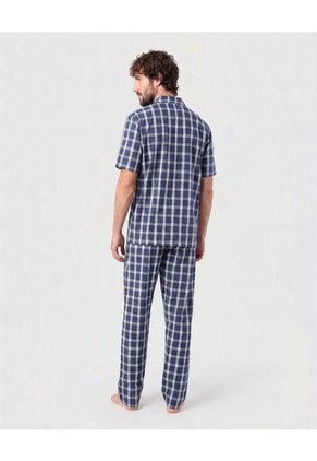 Pijama Resort M/C P/L Preteñido - Regalable Para Hombre Azul Patprimo
