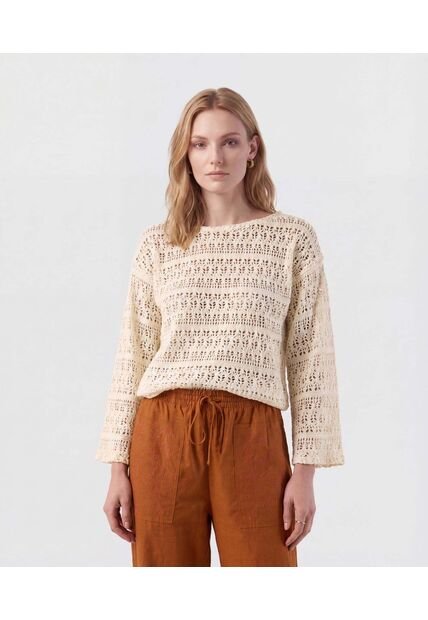 Saco  Para Mujer Cuello Redondo Color Crema Marca Patprimo #30339823