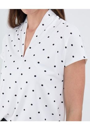 Camiseta Para Mujer Manga Corta Cuello V Color Blanco Marca Patprimo #30093807