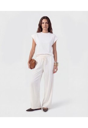 Camiseta  Para Mujer Manga Corta Cuello Redondo Color Blanco Marca Patprimo #30097802