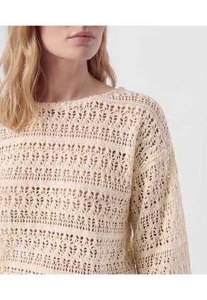 Saco  Para Mujer Cuello Redondo Color Crema Marca Patprimo #30339823