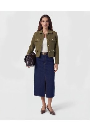 Chaqueta  Para Mujer Trucker Color Verde Marca Patprimo #30080614