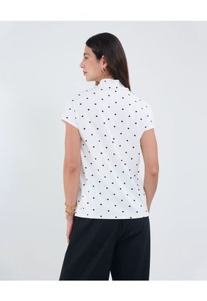 Camiseta Para Mujer Manga Corta Cuello V Color Blanco Marca Patprimo #30093807