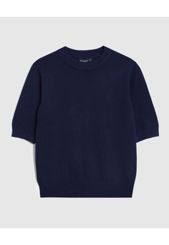 Camiseta Unicolor Manga Corta   Para Mujer Azul Patprimo Patprimo