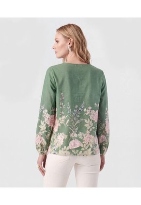 Blusa  Para Mujer Manga Larga Color Verde Marca Patprimo #30128219