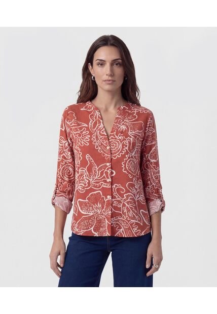 Blusa  Para Mujer Manga Larga Color Naranja Marca Patprimo #30128233