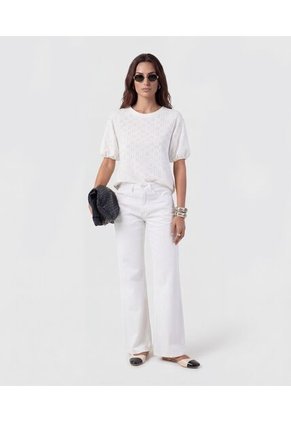 Camiseta Para Mujer Manga Corta Cuello Redondo Color Blanco Marca Patprimo #30098222