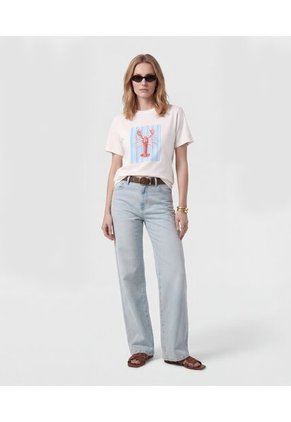 Camiseta Para Mujer Manga Corta Cuello Redondo Color Blanco Marca Patprimo #30099615