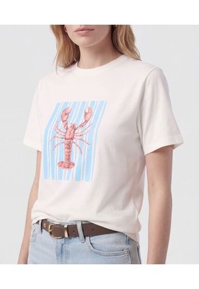 Camiseta Para Mujer Manga Corta Cuello Redondo Color Blanco Marca Patprimo #30099615