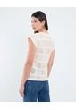 Blusa Manga Corta Texturizada  Para Mujer Crema Patprimo de Patprimo
