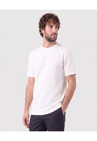Camiseta Texturizada Cuello Redondo   Para Hombre Blanco Patprimo Patprimo