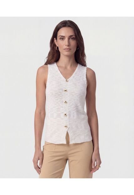 Chaleco  Para Mujer Tejido Color Blanco Marca Patprimo #30250051